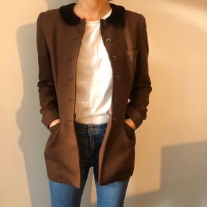 Vintage riding jacket with velvet collar